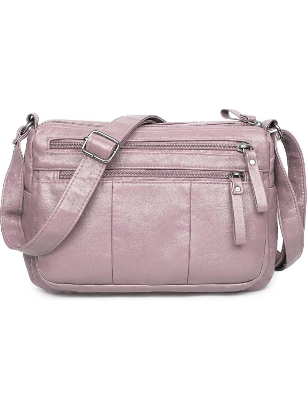 Women's Pink Soft PU Leather Ladies Crossbody Purse Pocketbooks Shoulder Bag